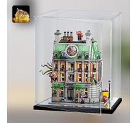 Naconmlet Vetrina in Acrilico Trasparente con led e Specchio, Vetrina Plexiglass,teca in acrilico Cubo Trasparente per Action Figure, Collezionismo, lego e Modellismo(35*30*40cm)