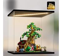 Naconmlet Vetrina in Acrilico Trasparente con Luce a Led,Vetrina Espositiva per Modellismo,Display Case Box per il Collezionismo di Action Figure e Oggetti da Collezione(30x25x30cm)