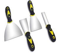 NACTECH 4 Pcs Spatole per Stucco Set Spatole in Acciaio Inossidabile Coltelli da Intonaco Kit di Strumenti di Multiuso Raschietti per Pareti, Pittura, Riempire e Levigare i Fori (25/50/75/125mm)