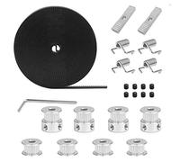 NACTECH 5M GT2 Cinghia dentata 6mm e 8pcs gt2 Puleggia 20 denti Cinghia di distribuzione in gomma con 4 molle di tensione puleggia dentata esagonale a forma di chiave per stampante 3D