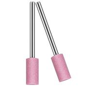 NACX Testa della mola abrasiva a forma di cilindro da 6 mm, punte rotanti per smerigliatura, gambo da 1/8", 30 pezzi (rosa)