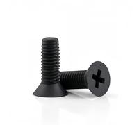 NACX Viti a testa piatta in nylon M5 x 10 mm, viti a testa piatta a testa piatta, viti a testa svasata nera, 100 pezzi