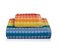 Nada Home Asciugamani bagno Set 1+1 in spugna cinigliata e velluto Viso e Ospite 7033