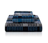 Nada Home Asciugamani bagno Set 1+1 in spugna cinigliata e velluto Viso e Ospite 7033