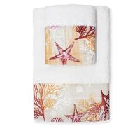 Nada Home Asciugamani bagno stile marino Set 1+1 in spugna di cotone Viso e Ospite 6822