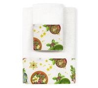 Nada Home Asciugamani Natalizi Bagno set 1+1 in Spugna di Cotone Decoro Natale 6982