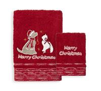 Nada Home Asciugamani Natalizi Bagno set 1+1 in Spugna di Cotone Decoro Natale 6983