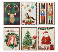 Nada Home Set Strofinacci Natalizi Canovacci Cotone 6 Pezzi Natale 6483