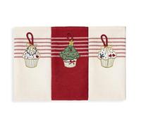 Nada Home Set Strofinacci Natalizi Canovacci ricamati 3 Pezzi Decoro Natale 6971