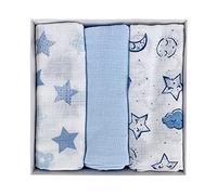 Nada Home Set tris quadrati in garza di puro cotone i Batuffolini per neonato 3 pezzi 4350