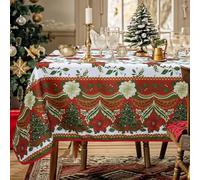 Nada Home Tovaglia Natalizia 12 Posti 140x240 Antimacchia Waterproof Idrorepellente Microresinata No Stiro Stampata Copritavolo Natale