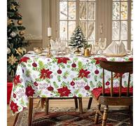 Nada Home Tovaglia Natalizia rettangolare 24 Posti Copritavolo Twill stampato 6974