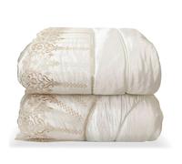 Nada Home Trapunta Invernale Matrimoniale Renato Balestra Priscilla 270x270 cm Piumone Raso Jacquard con Pizzo Macramè 350gr Made in Italy Elegante e Calda