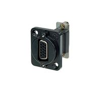NADB15FF-B 15 pole D-SUB Feedthrough, black D-shape housing