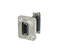 NADB15FF-B 15 pole D-SUB Feedthrough, black D-shape housing