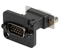 Connettore da pannello D-SUB 15 poli passante, male/female, flangia D-shape, corpo nero