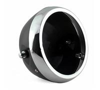 NADCFN Faro Moto Luci Anteriori Adatto per Harley Adatto per Per faro da 7 pollici Retro Deep Bucket Modificato Base faro LED Faro Shell Fari Moto Faretto Anteriore(Black Chrome ring)