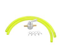 NADCFN Motoseghe Rubinetto Carburante Benzina Universale in Linea da 6 mm, Interruttore ON/off CNC, Adatto per Honda, Adatto per Yamaha, Adatto per Kawasaki Kit carburatore(Silver Set)