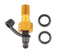 NADCFN Pinza Freno a Disco Bullone Banjo per Pinza Freno Cilindro Principale e nipplo di spurgo/Vite Adatto per bullone in Lega di Alluminio Kawasaki M10 x 1,25 mm Freno Anteriore(Gold)