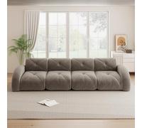 NADEUSAK Divano senza cornice, extra large modulare a quattro posti, comodo tessuto di ciniglia, adatto per il soggiorno, design antiscivolo, marrone, nessun montaggio richiesto
