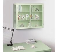 NADEUSAK Porte in vetro moderno a due ante, verde, 60 x 70 cm, con stoccaggio a 3 livelli, per ingresso, soggiorno, bagno, sala da pranzo