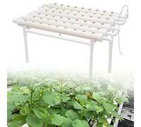 NadineDutol Kit per la coltivazione del sito idroponico, 54 fori, 6 tubi, monostrato, idroponico, plantare, vegetabile, PVC, 1 strato, per piante e piante
