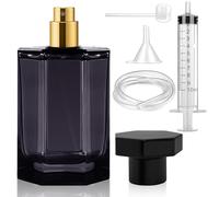 Nadinsta 100ml Atomizzatore Profumo Bottiglia Di Profumo Vuota, Nebulizzatore Dispenser Portaprofumo Da Viaggio Ricaricabile Con Imbuti Pressore,Graduale Blu Boccetta Profumo Portatile Ricaricabile