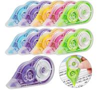 Nadinsta 10Pcs 30m x 5mm Bianchetto a Nastro, 5 Colori Correttore, Scolorina Portabilità Colorato Con Cappuccio Protettivo per Studenti Ufficio Scuola Casa