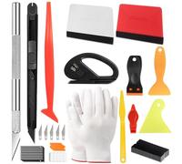 Nadinsta Set Di 52 Pezzi Spatola Pellicola, Spatola per Carta Da Parati, Kit Pellicola Vetri Oscurati Auto con Raschietto in Feltro, Taglierino, potatore per Auto, Moto, Mobili Wrap e Installazione