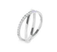 NADIR Anello Donna Marlù 31AN0014W-18 incrociato Acciaio Silver con zirconi bianchi