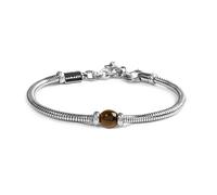 NADIR Bracciale Unisex Marlù 13BR137-M catena snake con sfera centrale marrone
