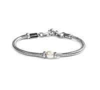NADIR Bracciale Unisex Marlù 13BR137-W catena snake con sfera centrale bianco