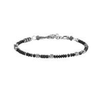 NADIR Bracciale unisex Marlù 33BR0033-N dischetti di onice nera e pietra lavica e anellini in acciaio