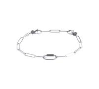 NADIR Bracciale Unisex Marlù 33BR0038 catena a maglia larga diamantata con ovale al centro black oil