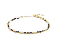 NADIR Cavigliera Donna Marlù 20CV098G-B doppia catena con sfere e perline in Acciaio Oro