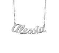 NADIR Collana Unisex Nome in Argento 925% Anallergico Made in Italy (Alessia)