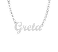 NADIR Collana Unisex Nome in Argento 925% Anallergico Made in Italy (Greta)