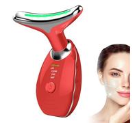 Nadove Micro-Glow Facial, Nadove Micro Glow Face Sculptor, Dispositivo di Bellezza Antirughe, Massaggiatore viso-collo con con 3 modalità e 3 LED, Massaggiatore facciale per le donne (Rosso)