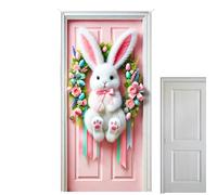 Nadsrpn Copertura per porta a forma di coniglietto pasquale, decorazione primaverile e , decorazione per porta di Pasqua, per festa del Ringraziamento, feste, uffici, casa, scuola, dormitorio