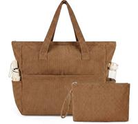 NADSSJL Cord - Borsa da donna grande con chiusura lampo, borsa shopper da donna per computer portatile con scomparto per laptop da 17 pollici, borsa da viaggio per lavoro, scuola, shopping e palestra