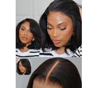 Nadula Bye Bye Knots Glueless Yaki Straight Bob 7x5 Parrucche frontali in pizzo capelli umani Pre pizzicati nodi invisibili Pre Everything 3S Pronto da indossare Parrucche corte Yaki Bob Pre Cut 150%