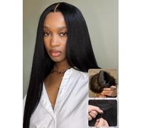 Nadula Bye Bye Knots Yaki dritto Glueless parrucca capelli umani con coulisse elastica pre-taglio 7x5 nodi invisibili HD pizzo frontale put on and go parrucche pre tutto senza colla luce crespo