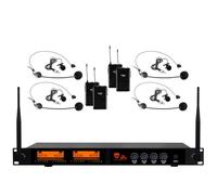 Nady DW-44 Quad Digital Wireless Lapel & Headset Microfono System - Latenza ultra-bassa con modulazione QPSK - Quattro uscite XLR e Mixed ¼" - Frequenza fissa