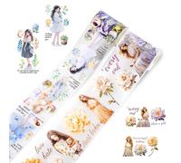 NAESM Set di 2 rotoli di nastri Washi, nastri Washi in PET per ragazze alla moda, adesivi trasparenti per arti impermeabili, per journaling, bullet journal, pianificatori, artigianato fai-da-te