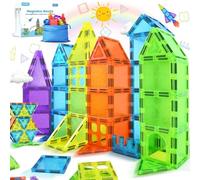 NAETANY Costruzioni Magnetiche per Bambini 78 Pezzi Costruzione Magnetica 3D Blocchi Magnetici Educativi Calamite Montessori per Bambini 3 4 5 6 7 8 Anni