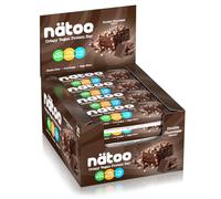 NÄTOO Barrette Proteiche Crispy 50gr. - Protein Bar vegane a Basso contenuto di Zuccheri - LOW Carb - Gluten Free (Box da 16 Double Chocolate, Double Chocolate)