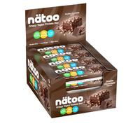 NÄTOO Barrette Proteiche Crispy 50gr. - Protein Bar vegane a Basso contenuto di Zuccheri - LOW Carb - Gluten Free (Box da 9 Double Chocolate, Double Chocolate)