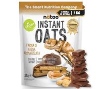 NÄTOO Farina di Avena Aromatizzata 1 Kg Instant Oats Farina Di Avena Istantanea Ideale come Preparato Per Pancake Proteici Porridge Oatmeal e Crepes Gusto Chocolate Peanut