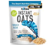 NÄTOO Farina di avena aromatizzata a basso indice glicemico - solo 1gr. di zuccheri - Farina di Avena low carb ad alto contenuto di fibre - 1Kg - Neutro