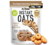 NÄTOO Farina di Avena Aromatizzata 1 Kg Instant Oats Farina Di Avena Istantanea Ideale come Preparato Per Pancake Proteici Porridge Oatmeal e Crepes Gusto Cinnamon Donut